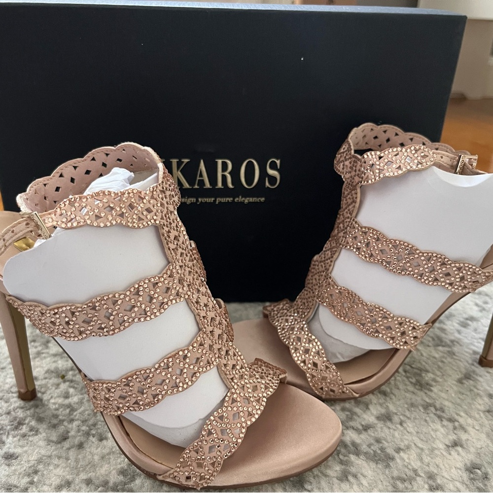 Women's Rose Gold Embellished Heels